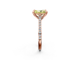 Rose gold Fancy Yellow Radiant  Solitaire Diamond Engagement Ring with Pave Band and Six-Prong Setting_22