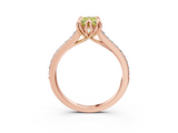 Rose gold Fancy Yellow Radiant  Solitaire Diamond Engagement Ring with Pave Band and Six-Prong Setting_23