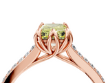 Rose gold Fancy Yellow Radiant  Solitaire Diamond Engagement Ring with Pave Band and Six-Prong Setting_24