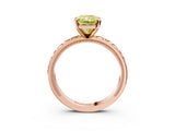 Rose gold Fancy Yellow Radiant  Solitaire Diamond Engagement Ring with XO Engraved Band and Four-Prong Setting 4