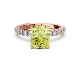 Rose gold Fancy Yellow Radiant  Solitaire Diamond Pavé Band with Four-Prong Setting_28