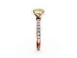Rose gold Fancy Yellow Radiant  Solitaire Diamond Pavé Band with Four-Prong Setting_30