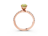 Rose gold Fancy Yellow Radiant  Solitaire Diamond Pavé Band with Four-Prong Setting_31