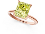 Rose gold Fancy Yellow Radiant  Solitaire Diamond Ring with 4-Prong Setting on a Classic Band_4