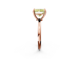 Rose gold Fancy Yellow Radiant  Solitaire Diamond Ring with 4-Prong Setting on a Classic Band_5
