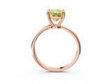 Rose gold Fancy Yellow Radiant  Solitaire Diamond Ring with 4-Prong Setting on a Classic Band_6