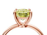 Rose gold Fancy Yellow Radiant  Solitaire Diamond Ring with 4-Prong Setting on a Classic Band_7