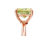 Rose gold Fancy Yellow Radiant  Solitaire Diamond Ring with 4-Prong Setting on a Classic Band_8