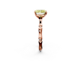 Rose gold Fancy Yellow Radiant  Solitaire Diamond Ring with Bamboo Band and Four-Prong Setting_76