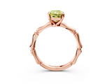 Rose gold Fancy Yellow Radiant  Solitaire Diamond Ring with Bamboo Band and Four-Prong Setting_77