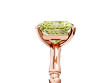 Rose gold Fancy Yellow Radiant  Solitaire Diamond Ring with Bamboo Band and Four-Prong Setting_79
