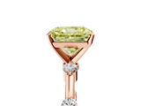Rose gold Fancy Yellow Radiant  Solitaire Diamond Ring with Bezel Set Side Stones and Prong Setting_8
