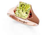 Rose gold Fancy Yellow Radiant  Solitaire Diamond Ring with Cathedral Band and Four-Prong Setting_67
