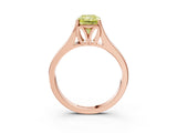 Rose gold Fancy Yellow Radiant  Solitaire Diamond Ring with Cathedral Band and Four-Prong Setting_69