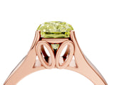 Rose gold Fancy Yellow Radiant  Solitaire Diamond Ring with Cathedral Band and Four-Prong Setting_70