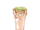 Rose gold Fancy Yellow Radiant  Solitaire Diamond Ring with Cathedral Band and Four-Prong Setting_71