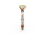 Rose gold Fancy Yellow Radiant  Solitaire Diamond Ring with Channel-Set Baguette Band and Four-Prong Setting_82