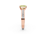 Rose gold Fancy Yellow Radiant  Solitaire Diamond Ring with Channel-Set Band and Four-Prong Setting_5