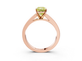 Rose gold Fancy Yellow Radiant  Solitaire Diamond Ring with Channel-Set Band and Four-Prong Setting_6