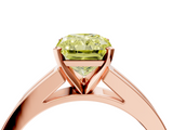Rose gold Fancy Yellow Radiant  Solitaire Diamond Ring with Channel-Set Band and Four-Prong Setting_7