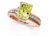 Rose gold Fancy Yellow Radiant  Solitaire Diamond Ring with Channel Set Band and Six-Prong Setting_49