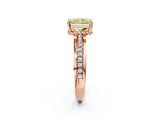 Rose gold Fancy Yellow Radiant  Solitaire Diamond Ring with Channel Set Band and Six-Prong Setting_50