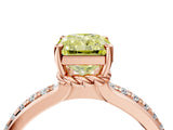 Rose gold Fancy Yellow Radiant  Solitaire Diamond Ring with Channel Set Band and Six-Prong Setting_52