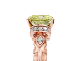 Rose gold Fancy Yellow Radiant  Solitaire Diamond Ring with Filigree Band and Four-Prong Setting_64