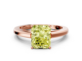 Rose gold Fancy Yellow Radiant  Solitaire Diamond Ring with Four-Prong Setting and Classic Band_3