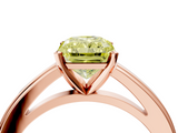 Rose gold Fancy Yellow Radiant  Solitaire Diamond Ring with Four-Prong Setting and Classic Band_7