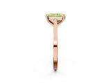 Rose gold Fancy Yellow Radiant  Solitaire Diamond Ring with Four-Prong Setting and Tapered Band 2