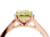 Rose gold Fancy Yellow Radiant  Solitaire Diamond Ring with Four-Prong Setting and Tapered Band 4