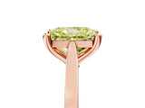 Rose gold Fancy Yellow Radiant  Solitaire Diamond Ring with Four-Prong Setting and Tapered Band 5