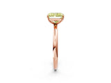 Rose gold Fancy Yellow Radiant  Solitaire Diamond Ring with Four-Prong Setting on a Plain Band_22