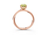 Rose gold Fancy Yellow Radiant  Solitaire Diamond Ring with Four-Prong Setting on a Plain Band_23