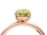 Rose gold Fancy Yellow Radiant  Solitaire Diamond Ring with Four-Prong Setting on a Plain Band_24