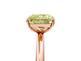 Rose gold Fancy Yellow Radiant  Solitaire Diamond Ring with Four-Prong Setting on a Plain Band_25