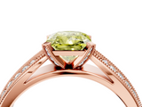 Rose gold Fancy Yellow Radiant  Solitaire Diamond Ring with Milgrain Pavé Band and Four-Prong Setting_35