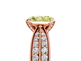 Rose gold Fancy Yellow Radiant  Solitaire Diamond Ring with Milgrain Pavé Band and Four-Prong Setting_36