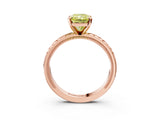 Rose gold Fancy Yellow Radiant  Solitaire Diamond Ring with Milgrain and Black Enamel X Pattern Band_188