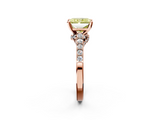 Rose gold Fancy Yellow Radiant  Solitaire Diamond Ring with Pavé Band and Four-Prong Setting_77