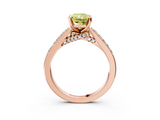 Rose gold Fancy Yellow Radiant  Solitaire Diamond Ring with Pavé Band and Four-Prong Setting_78