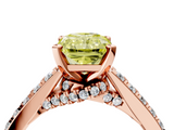 Rose gold Fancy Yellow Radiant  Solitaire Diamond Ring with Pavé Band and Four-Prong Setting_79