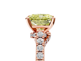 Rose gold Fancy Yellow Radiant  Solitaire Diamond Ring with Pavé Band and Four-Prong Setting_80