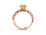 Rose gold Fancy Yellow Radiant  Solitaire Diamond Ring with Pave Band and Four-Prong Setting_269