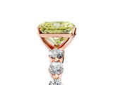 Rose gold Fancy Yellow Radiant  Solitaire Diamond Ring with Pave Band and Four-Prong Setting_271