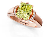 Rose gold Fancy Yellow Radiant  Solitaire Diamond Ring with Pave Band and Six-Prong Setting_32