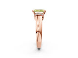 Rose gold Fancy Yellow Radiant  Solitaire Diamond Ring with Pave Band and Six-Prong Setting_33