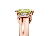 Rose gold Fancy Yellow Radiant  Solitaire Diamond Ring with Pave Band and Six-Prong Setting_36