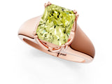 Rose gold Fancy Yellow Radiant  Solitaire Diamond Ring with Six-Prong Cathedral Setting_33